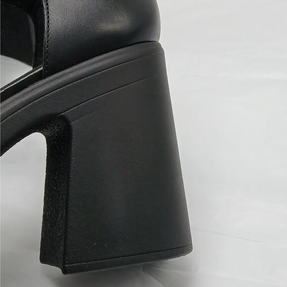 $168 Free People Gwen Mary Jane Platform Pumps Women 9.5 Black Chunky Heel Shoes - Picture 9 of 14